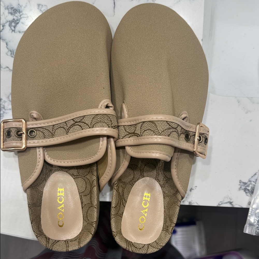 Coach Beige clogs